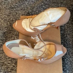 Nude Debriditoe 85 Patent. Louboutin pumps